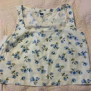 Floral Blue and White Women's Top with matching skirt